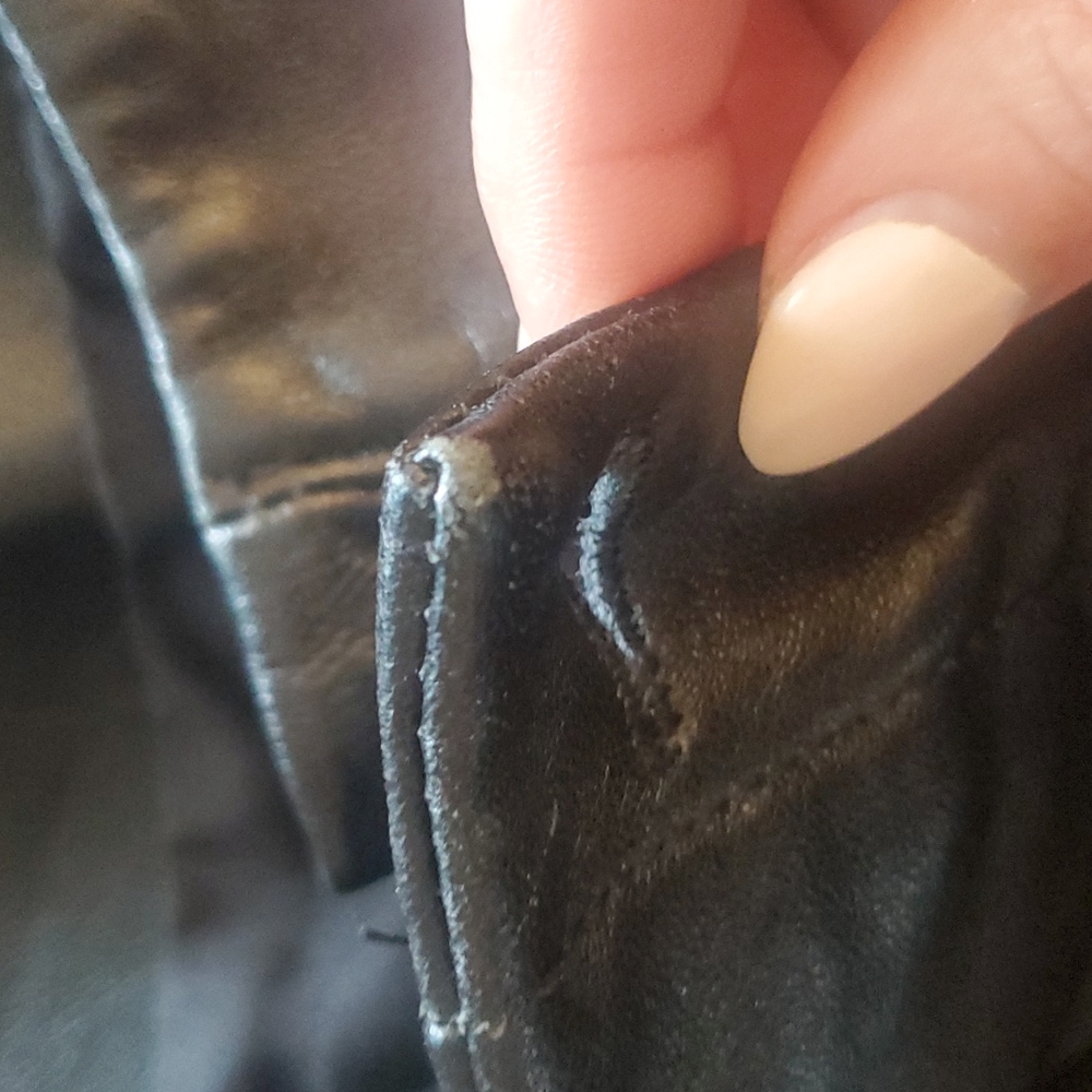 Women's Straight Leg Leather Pants - Black - Picture 11 of 11